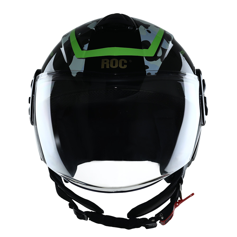 Mũ bảo hiểm 3/4 đầu ROC R06 V1 Xanh lá bóng